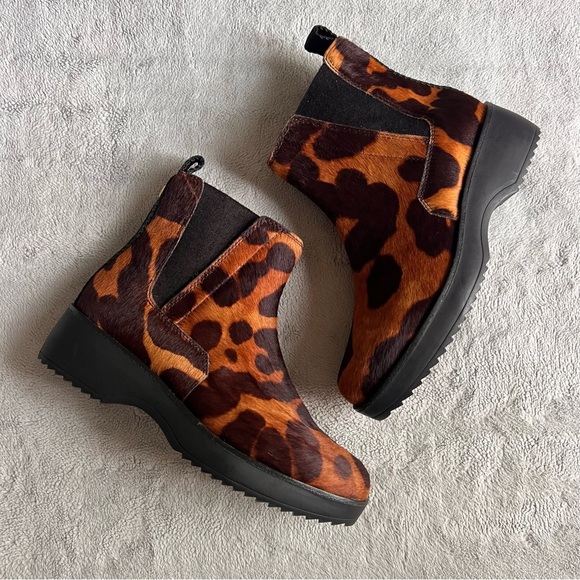 Louise et Cie Shoes - Louise et Cie Zareb Animal Print Leopard Calf Hair Leather Ankle Chelsea Boot